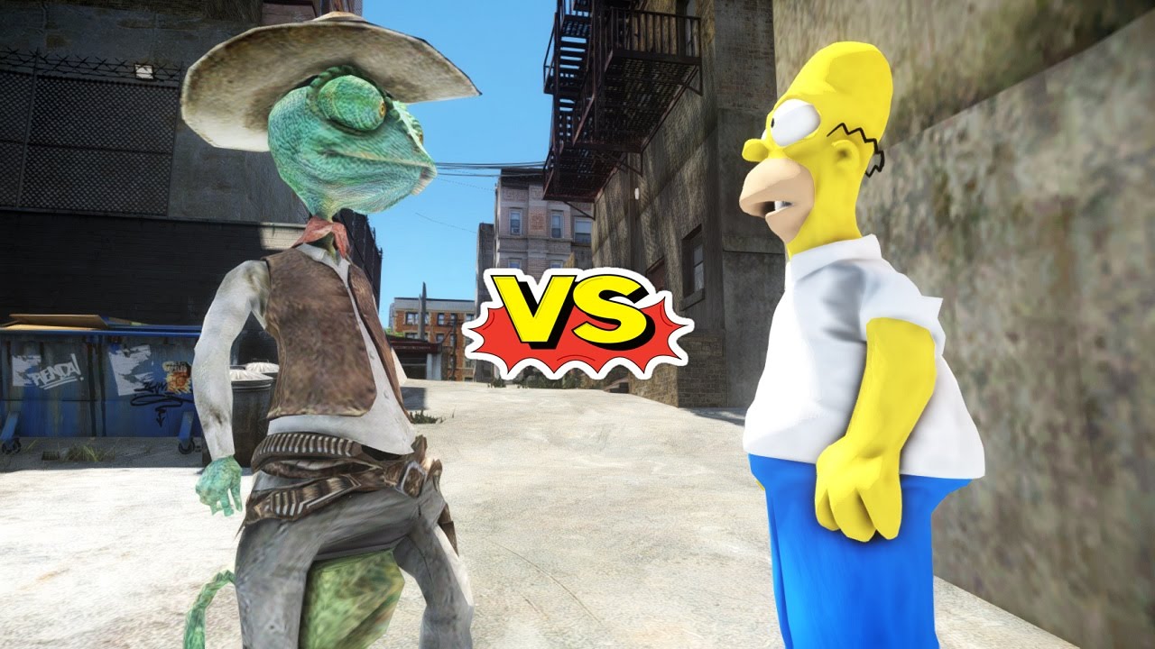 RANGO VS HOMER SIMPSON - GREAT BATTLE - GTA IV