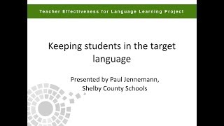 Empowering Students to Use the Target Language - Teacher Presentation