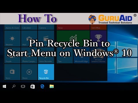 How to Pin Recycle Bin to Start Menu on Windows® 10 - GuruAid