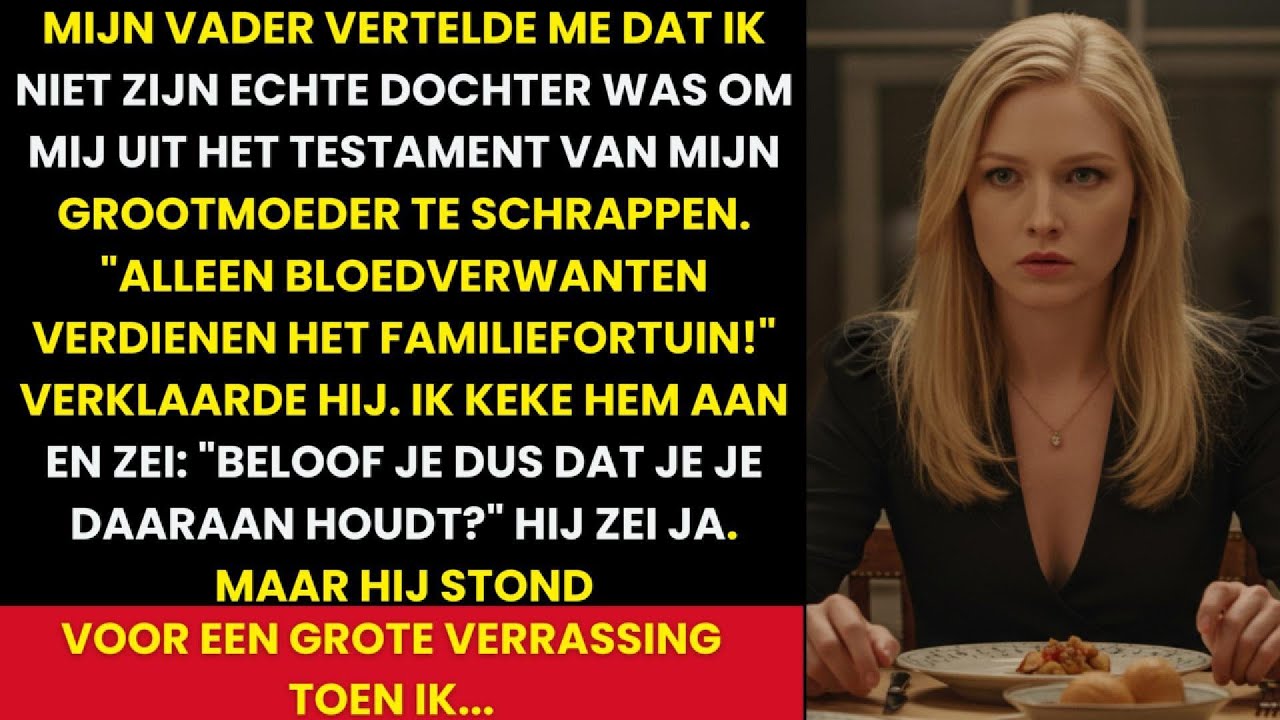 Mijn vader zei dat ik niet zijn echte dochter was om mij uit oma’s testament te snijden:Alleen bloed