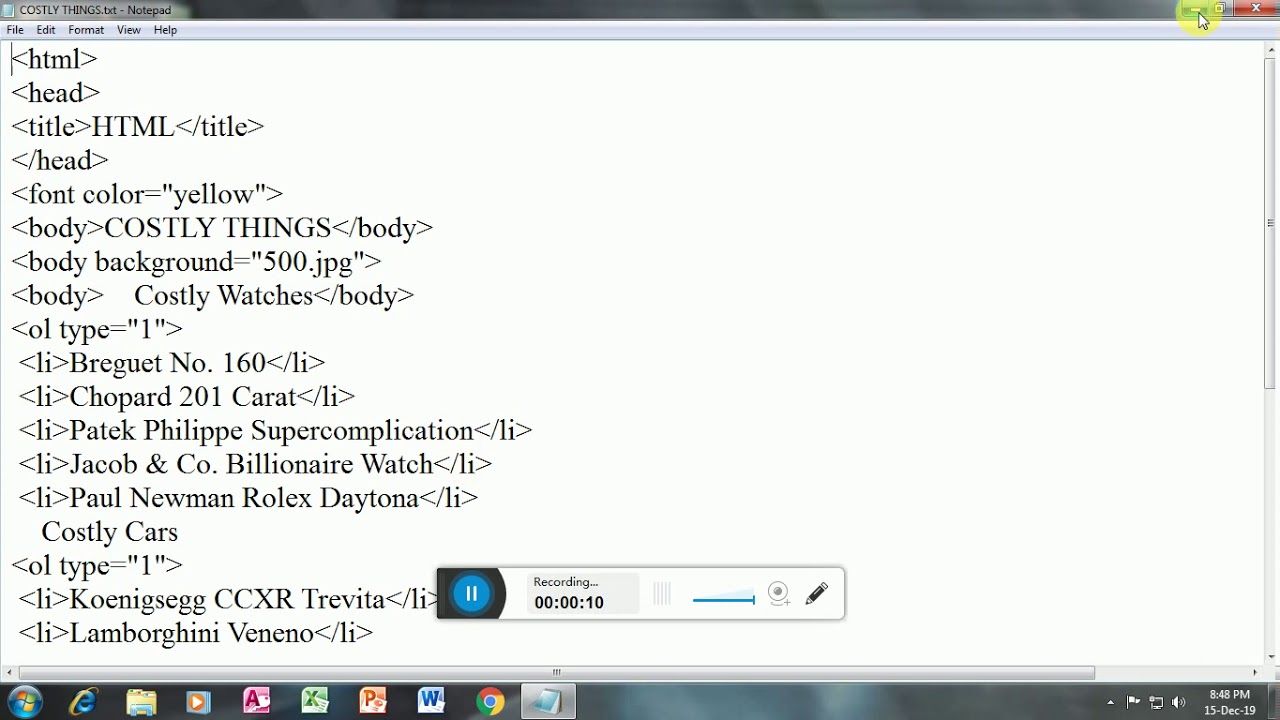 How to make an HTML page YouTube