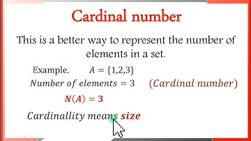 Cardinal numbers means cardinality of a set. || mathematics ||