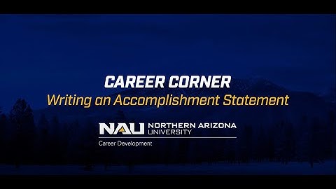 Career Corner: Writing an Accomplishment Statement