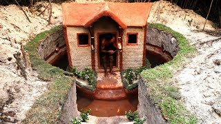 Dig To Build Most  Amazing Underground House And  Underground Swimming Pool In Forest