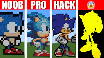 SONIC vs NOOB vs PRO vs HACKER vs LENGEND vs GOD - Minecraft Pixel Art Sonic The Hedgehog