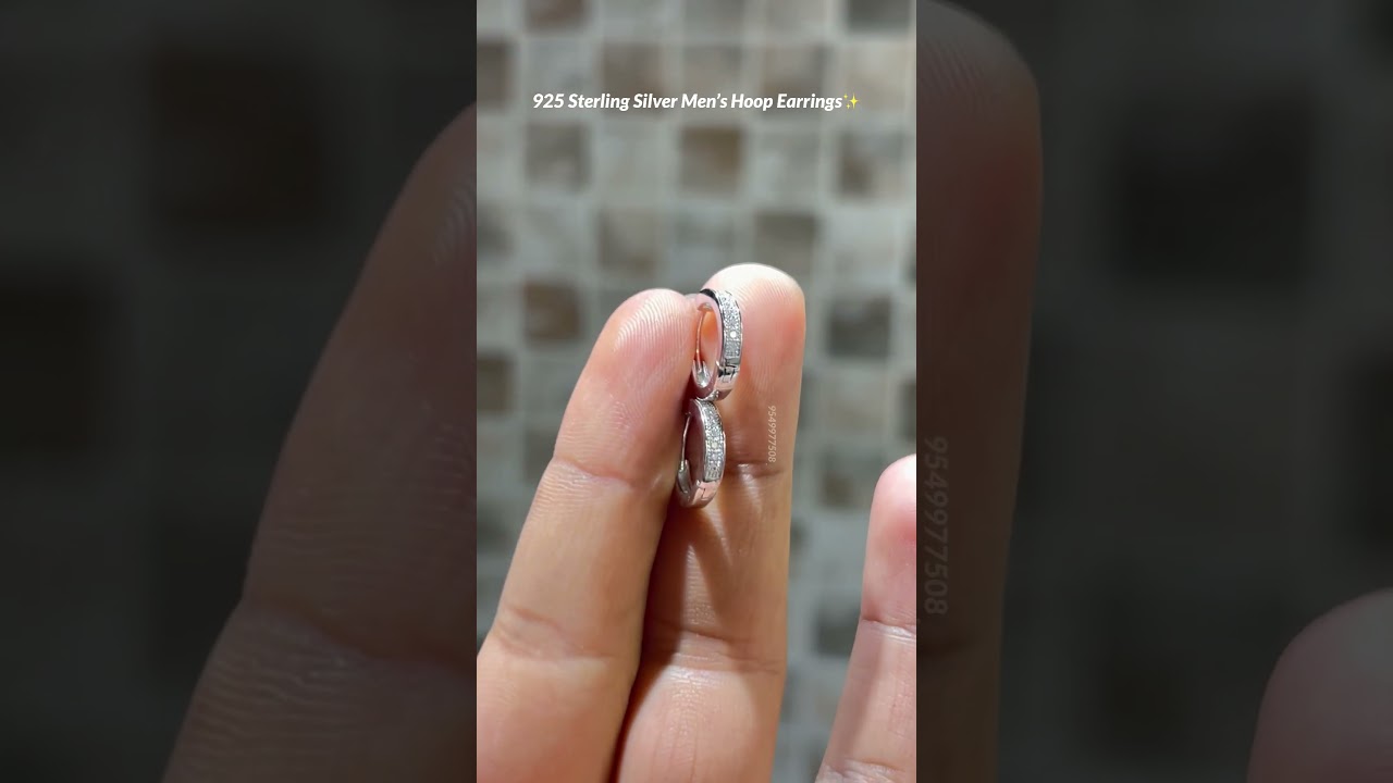 925 Sterling Silver Men’s Hoop Earrings !! 