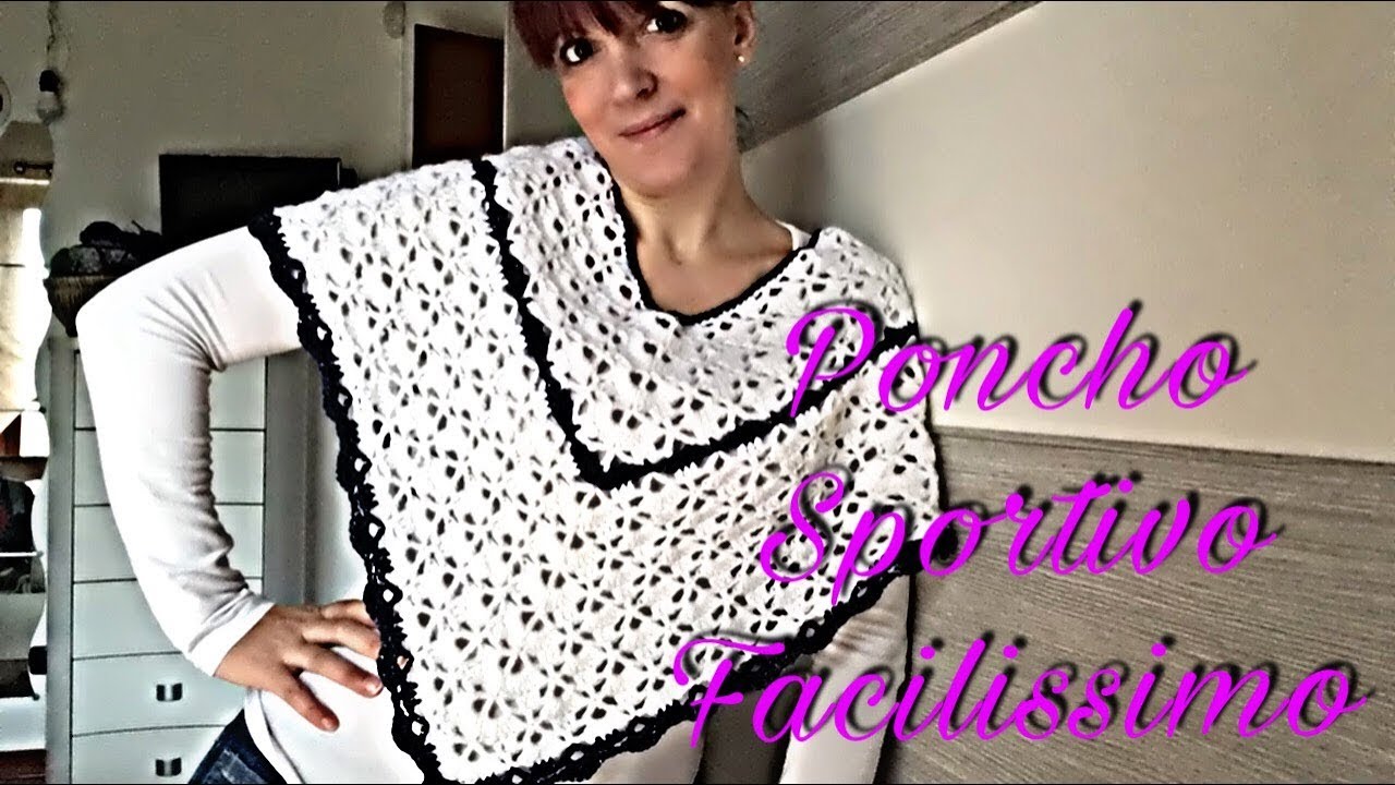 uncinetto:poncho sportivo facile facile