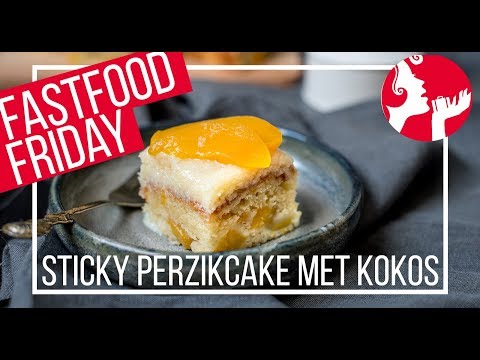 FASTFOOD FRIDAY: Sticky perzikcake met kokos | OhMyFoodness