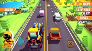 Blocky Highway game different cars and trucks (IPhone 15 Pro 2023) | Evara#evara #truck #العاب #one