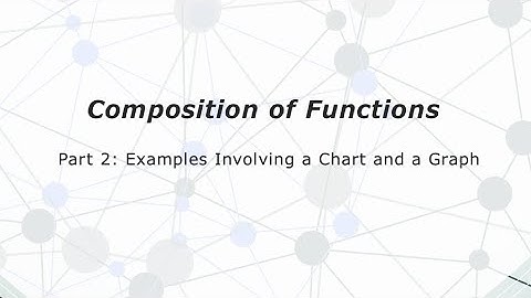 Composition of Functions -- Part 2 (Examples Involving a Chart and a Graph)