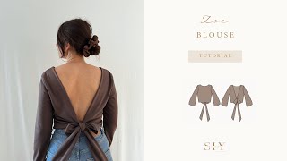 SEW Zoe blouse | sewing tutorial | XS - XXL | open back blouse