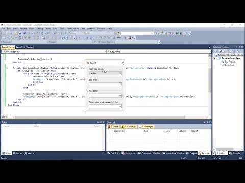 Tutorial Combobox di Microsoft Visual Basic 2010