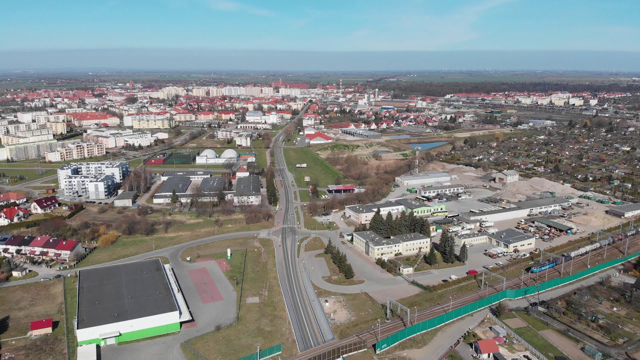 Nowa Wieś Malborska i Malbork z lotu ptaka - 5 kwietnia 2020