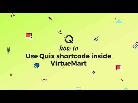 How to Use Quix shortcode inside VirtueMart