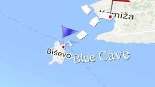 DeLuxe Blue cave tour Croatia animated map