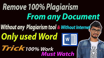 How to remove plagiarism || plagiarism from project report || remove plagiarism in word file hindi