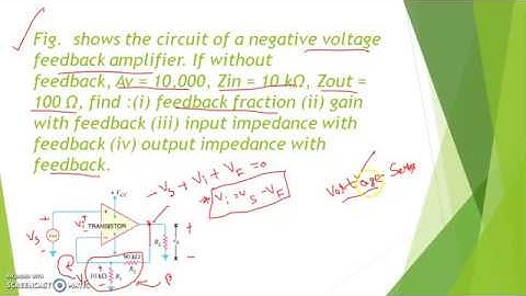 Example 3 on resistance calculation in different negative feedback amplifier topology