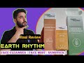 earth rhythm sunstick sunscreen, green tea cucumber face mist, clear skin face Cleanser AHAs and BHA
