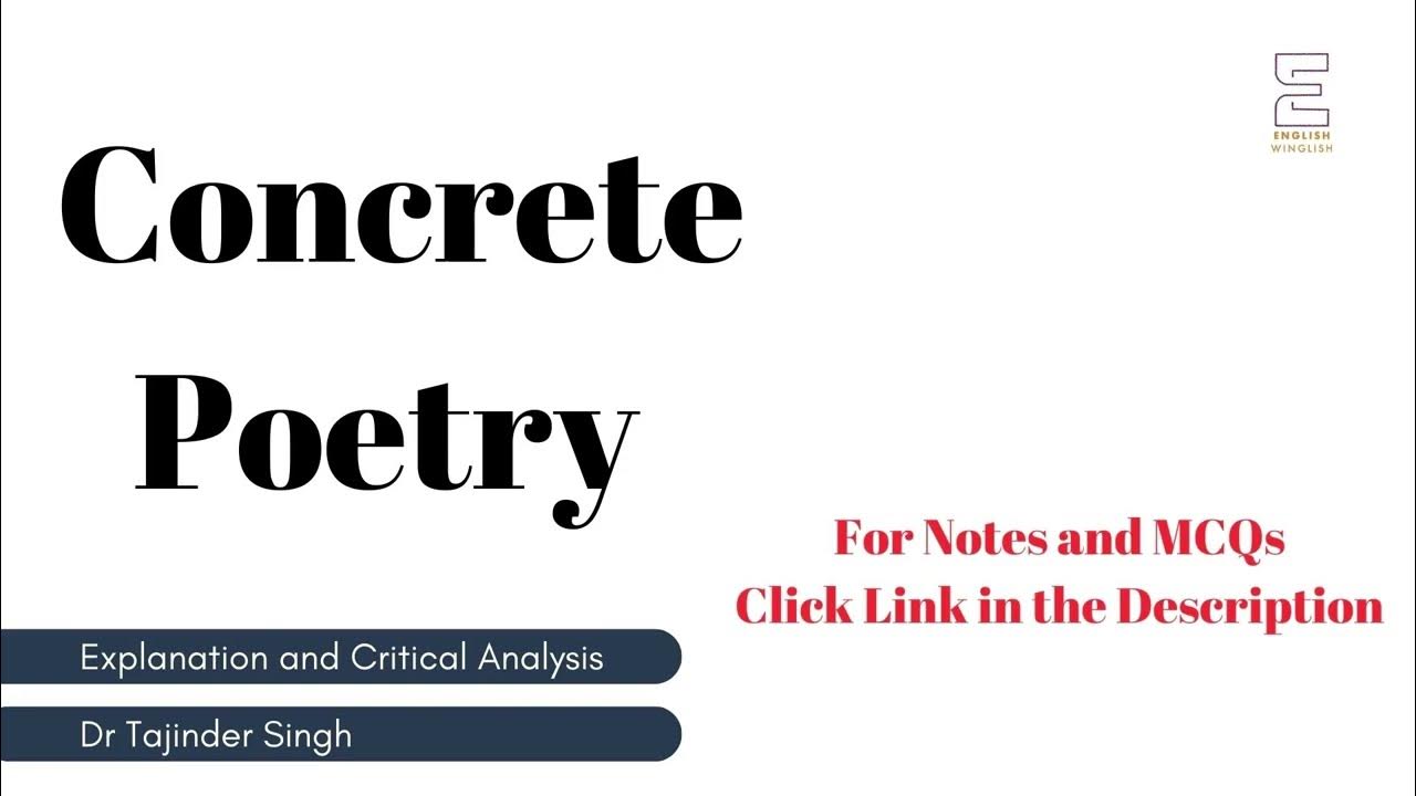 Concrete Poetry Literary Terms UGC NET NTA PGT TGT English YouTube