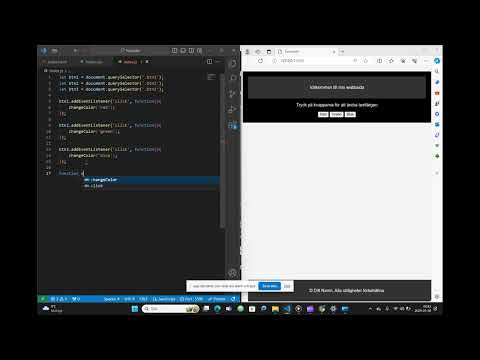 "Basic JavaScript: Change Text Color with Buttons!" / "Enkel JavaScript: Ändra Textfärg med Knappar!