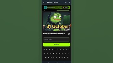 Memecoins Lab Bot | memmecoin Cipher Code | 31 October | Memecoinlab Daily Cipher video code |