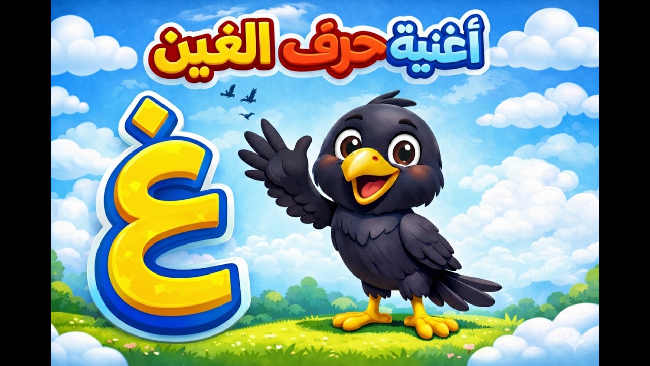 أغنية حرف الغين للأطفال | أنا الغراب 🐦 غَا غُو غِي - YouTube