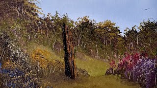Literally EVERY SINGLE STEP - Meadow Fence Post Tutorial #bobross #PaintWithJosh #paintingtutorial