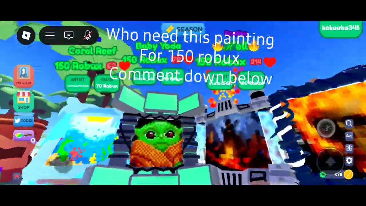 need my arts for 150 robux comment Down below - YouTube