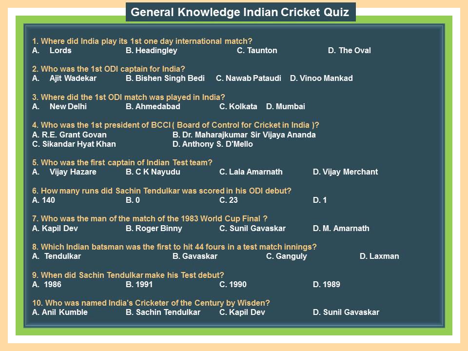 Cricket General Knowledge Questions And Answers KnowledgeWalls