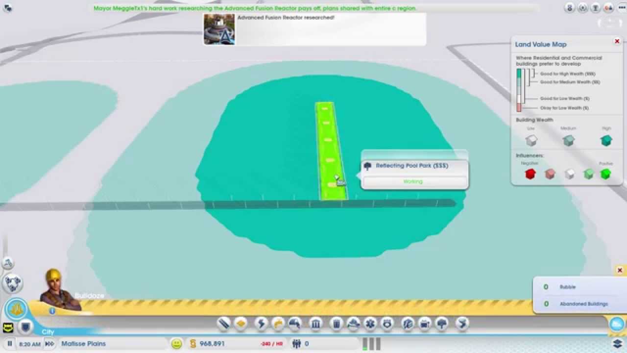 SimCity 5 - "The Park Landvalue Glitch" - Free Landvalue