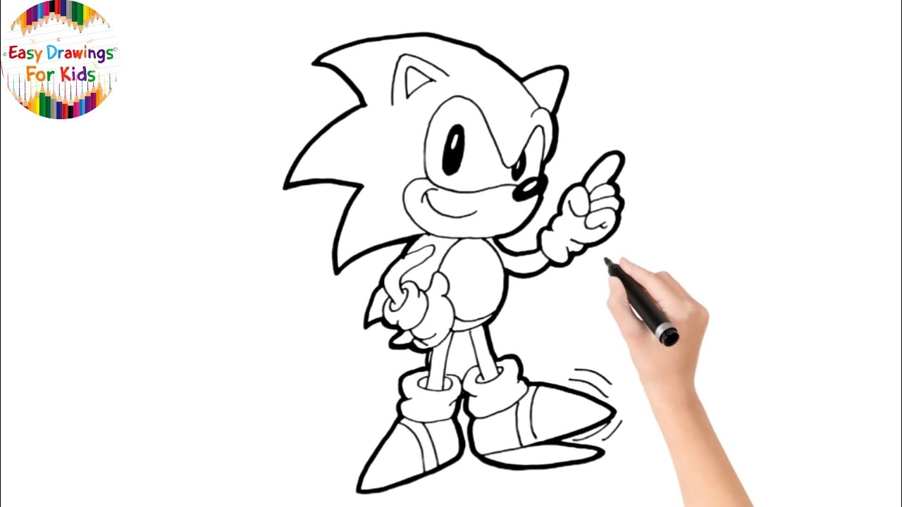 How To Draw Sonic the Hedgehog 💙​🦔​ | Easy Drawings For Kids