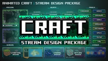 Animated Minecraft inspired Twitch Overlay Package for Streamers
