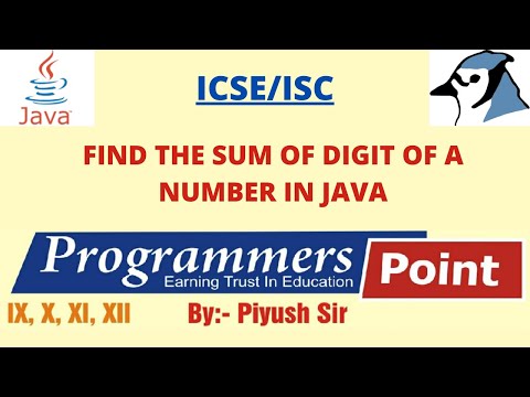 JAVA PROGRAM TO FIND SUM OF DIGITS OF A NUMBER
