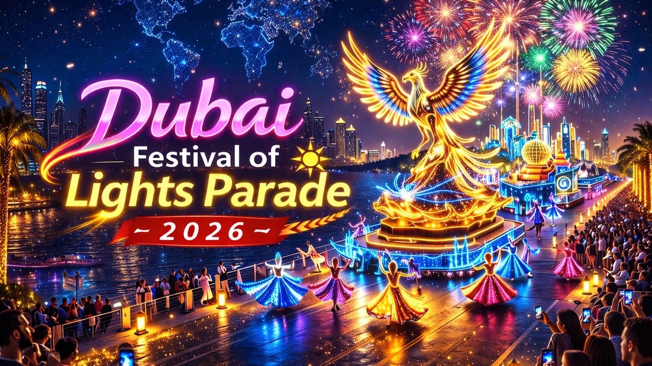 Dubai Festival of Lights Parade 2026 | Dazzling Night Spectacle in the UAE (4K HDR) (FULL)