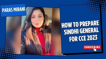 How to prepare General Sindhi for CCE 2023