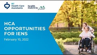 HCA Opportunities for IENs Webinar