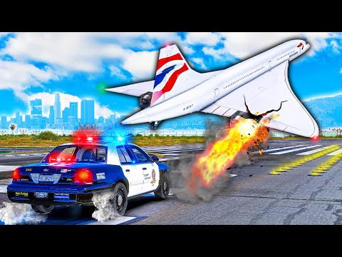 Police CHASE Stolen Concorde in GTA 5!