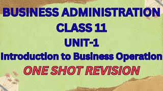 BUSINESS ADMINISTRATION I CLASS 11 I Introduction to Business Operation (Unit-1)