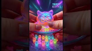 Trippy Squishy Cat Surprise Asmr Satisfying Toy - Fluorescent Cat Squeeze Catsplosion