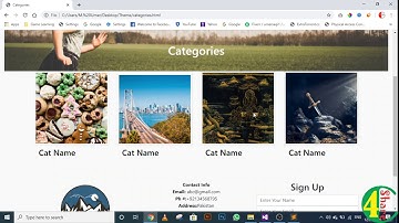 7 - Creating Categories page | HTML Responsive Theme Development using Bootstrap, CSS and JQuery