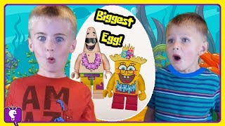giant spongebob lego egg vintage lego bricks play and review by hobbykidstv