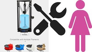Anycubic Kossel $200 3D Printer (Unboxing/Assembling/First Print) by a girl