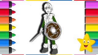 HOW TO TRAIN YOUR DRAGON COLORING PAGES! COLOR THE VIKING 🗡️🔰