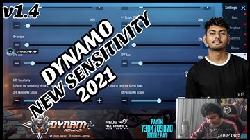 DYNAMO NEW SENSITIVITY | DYNAMO SENSITIVITY SETTINGS | DYNAMO PUBG SENSITIVITY |  SENSITIVITY 2021