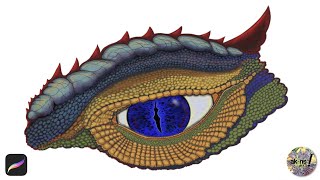 Digital Painting of Dragon Eye in Procreate