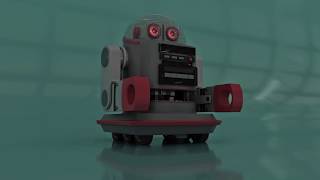turntable render toy robot