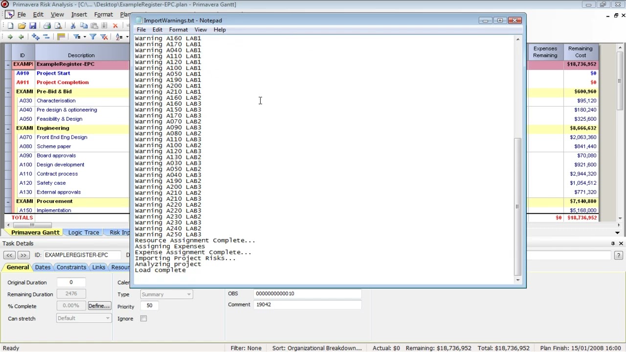 Primavera Risk Analysis (PRA): Decoding the Import Log | Error Resolution Guide