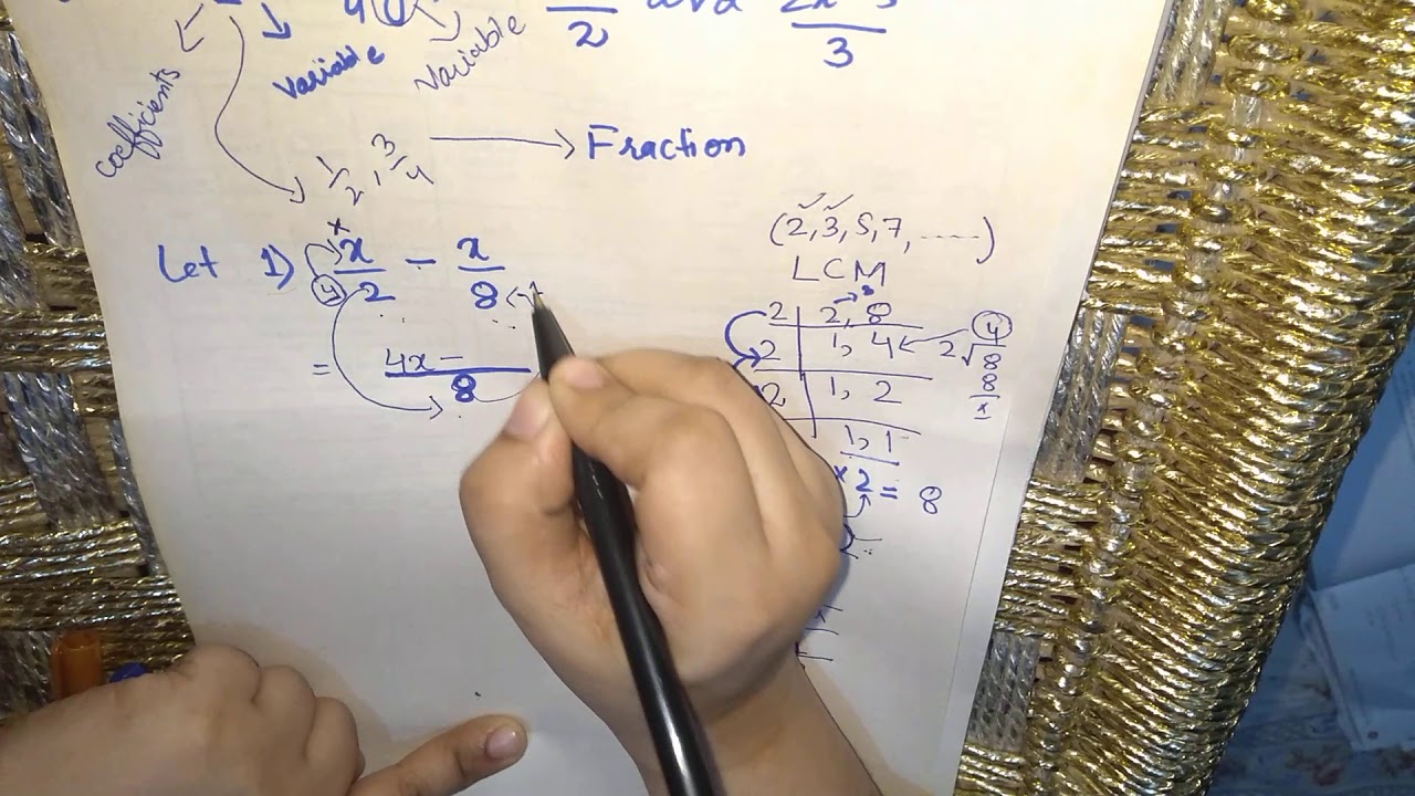 Simplification of linear expression with fractional coefficient - YouTube