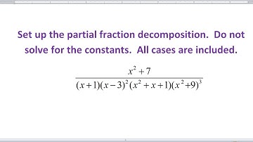 Set Up the Partial Fraction Decomposition