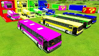 Garage With Color - ALL COLORFUL IKARUS BUS, MAN MIXER TRUCK TRANSPORTING WITH SCANIA 370S TRUCK screenshot 1